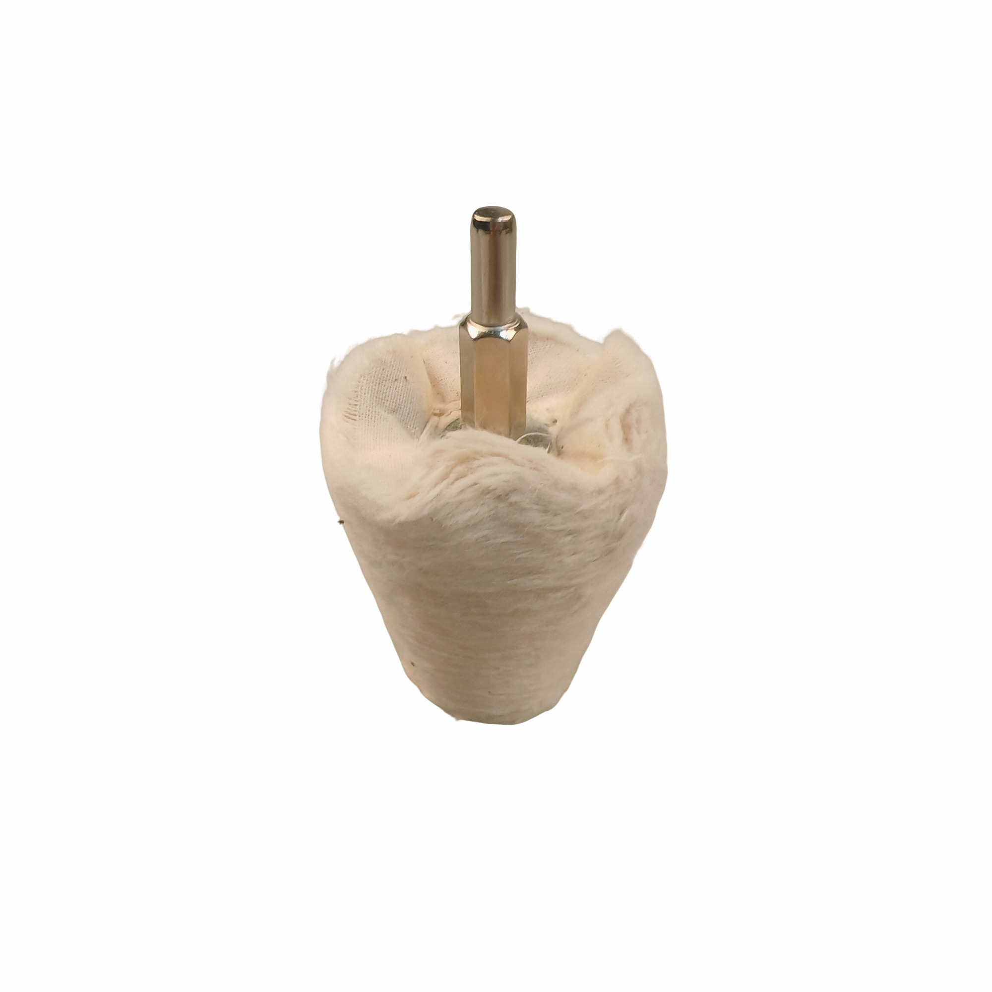Klutch 2in. x 2-1/2in. Soft Tapered Buffing Wheel, 1/4in. Round Arbor, 4500 RPM
